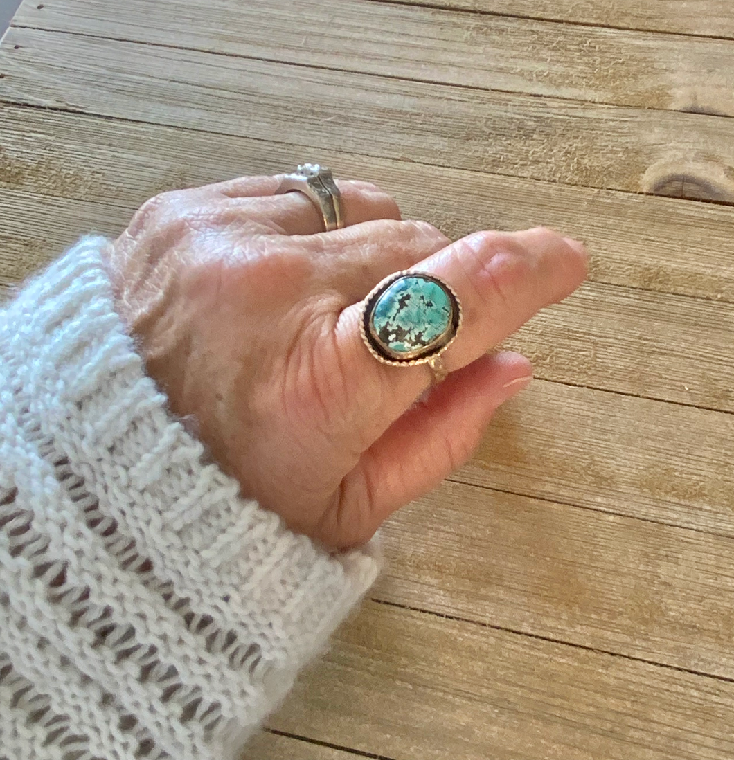 Rose Gold and Turquoise Ring