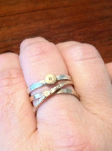 Load image into Gallery viewer, Tiny Brass and Silver Initial Rings