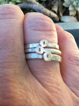 Load image into Gallery viewer, Tiny Brass and Silver Initial Rings