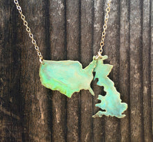 Load image into Gallery viewer, I Left my Heart in the U.S.A Patina Necklace