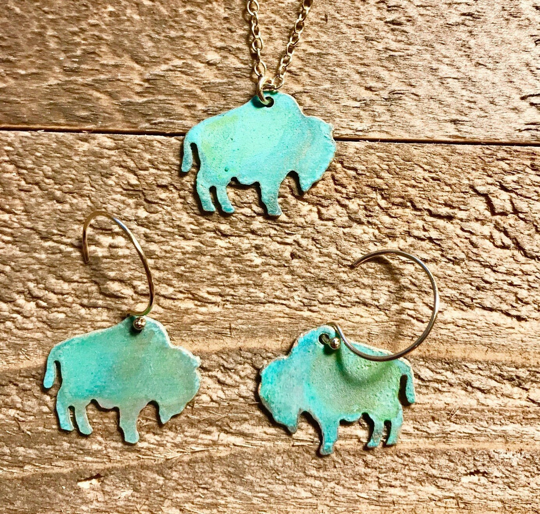 Mini Buffalo Necklace or Earrings