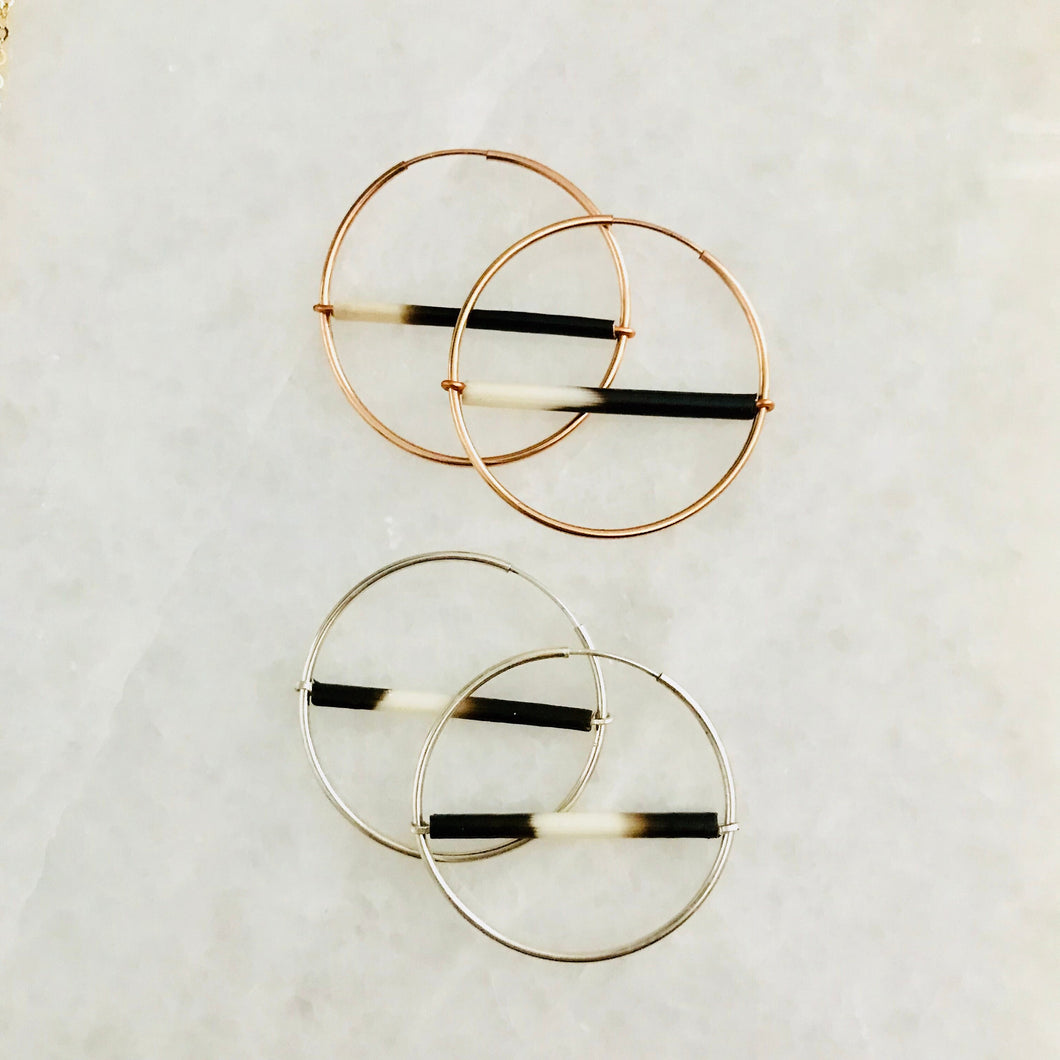 Hoops-Porcupine Quill Earrings