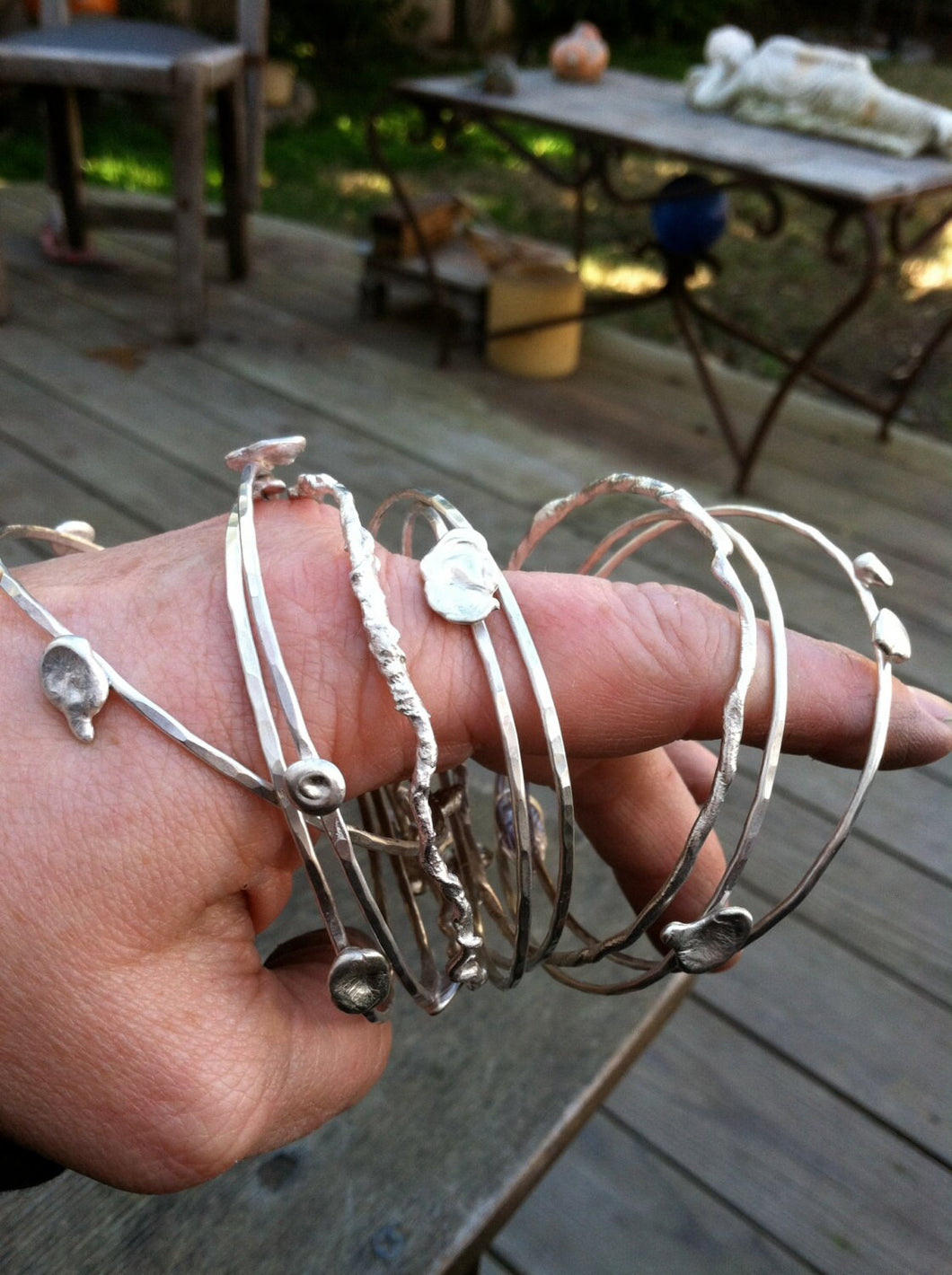 Set of 3 Unique Silver Bangles